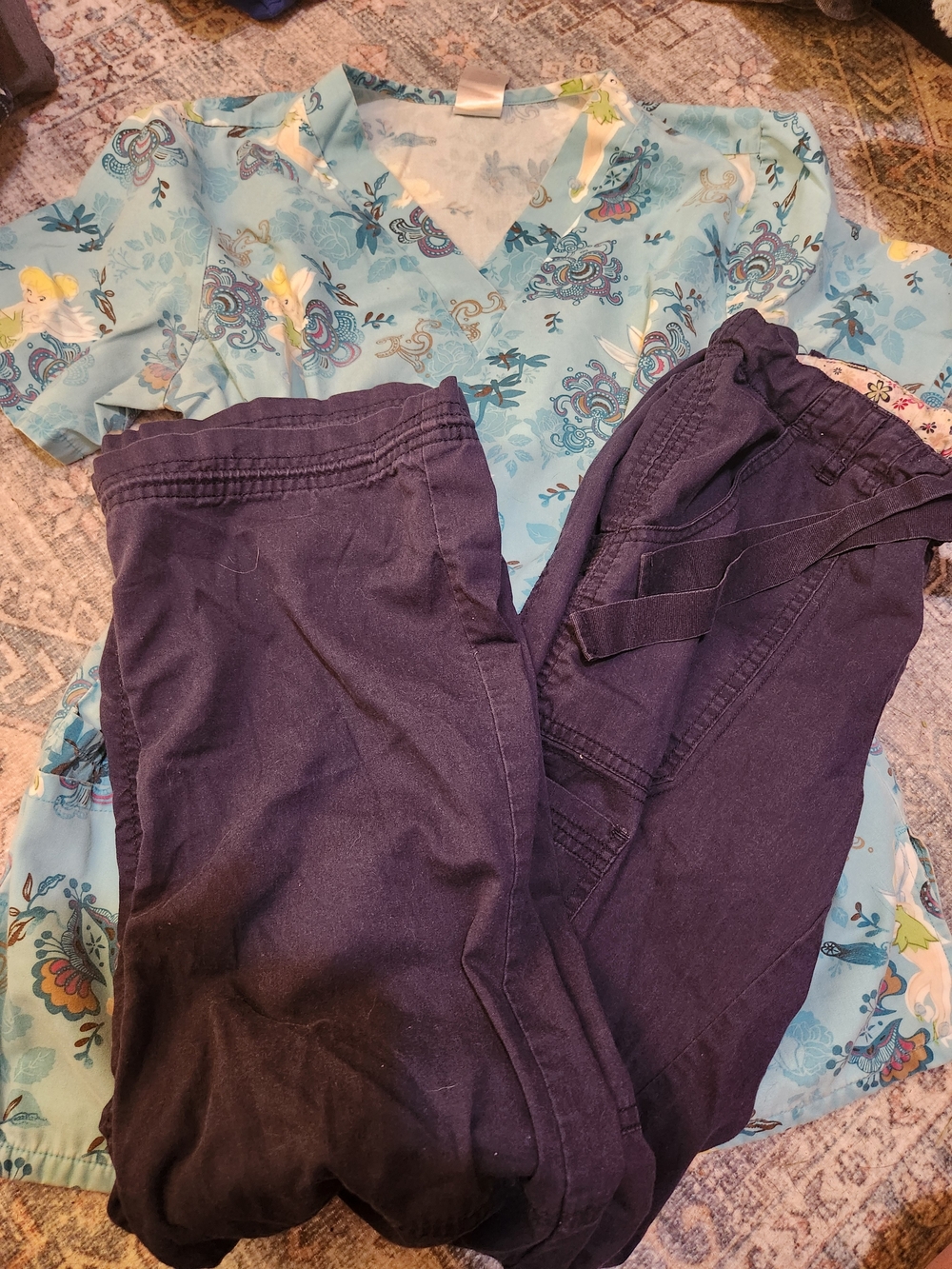 Scrub Set-Disney Top And Koi Pants
